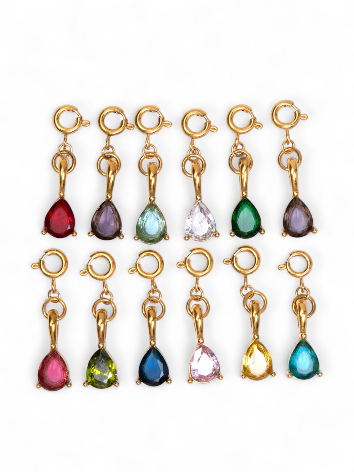 Teardrop Birthstone Charms