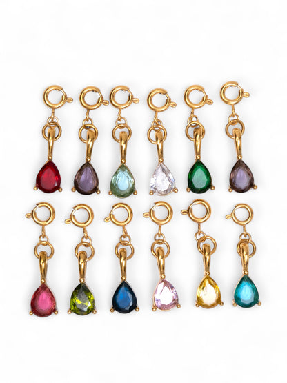 Teardrop Birthstone Charms