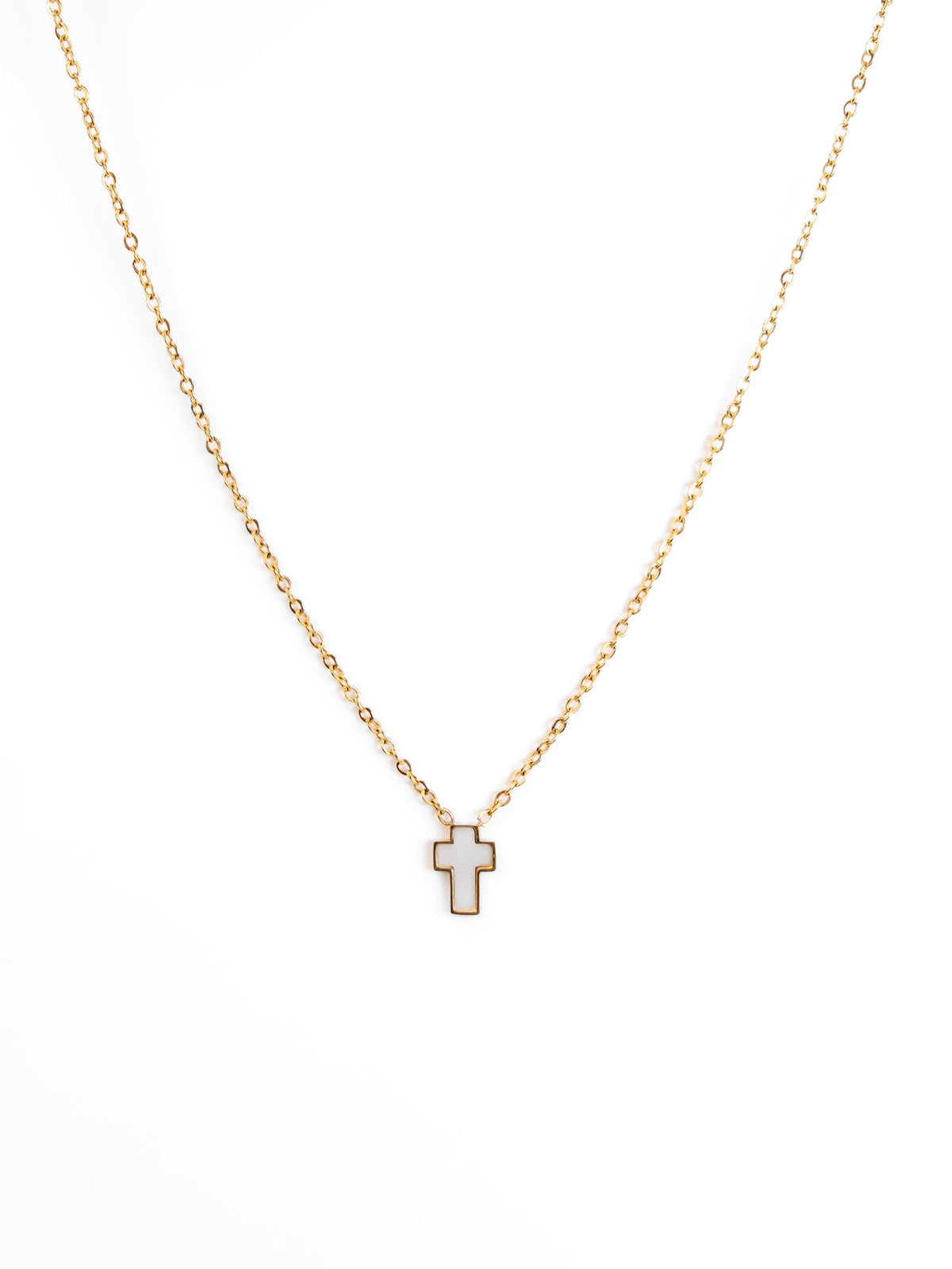 Mother of Pearl Cross Necklace