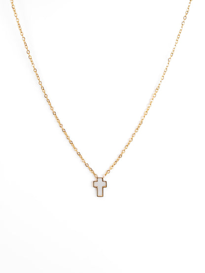 Mother of Pearl Cross Necklace