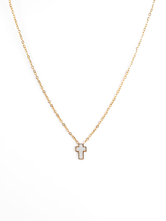 Mother of Pearl Cross Necklace