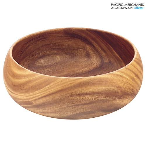 Acacia Wood Round Calabash Bowl