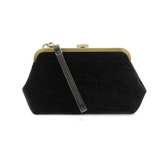 Velvet Vive Frame Lock Crossbody Wristlet