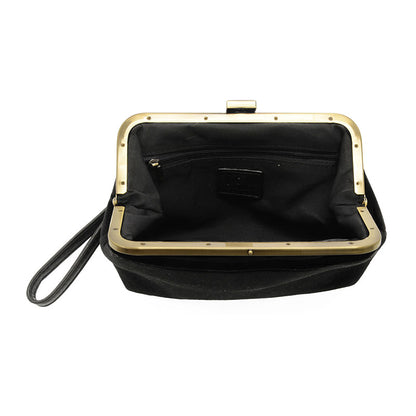 Velvet Vive Frame Lock Crossbody Wristlet