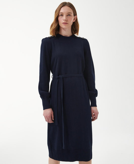 Barbour Perch Knitted Midi Dress - Navy