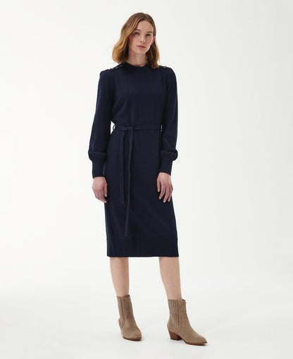 Barbour Perch Knitted Midi Dress - Navy