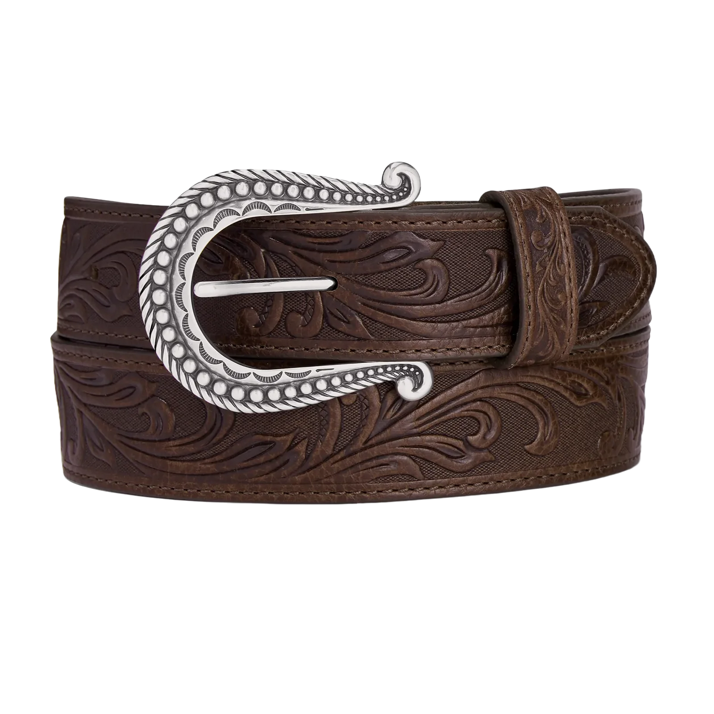 Paris Vine Floral Tan Leather Belt