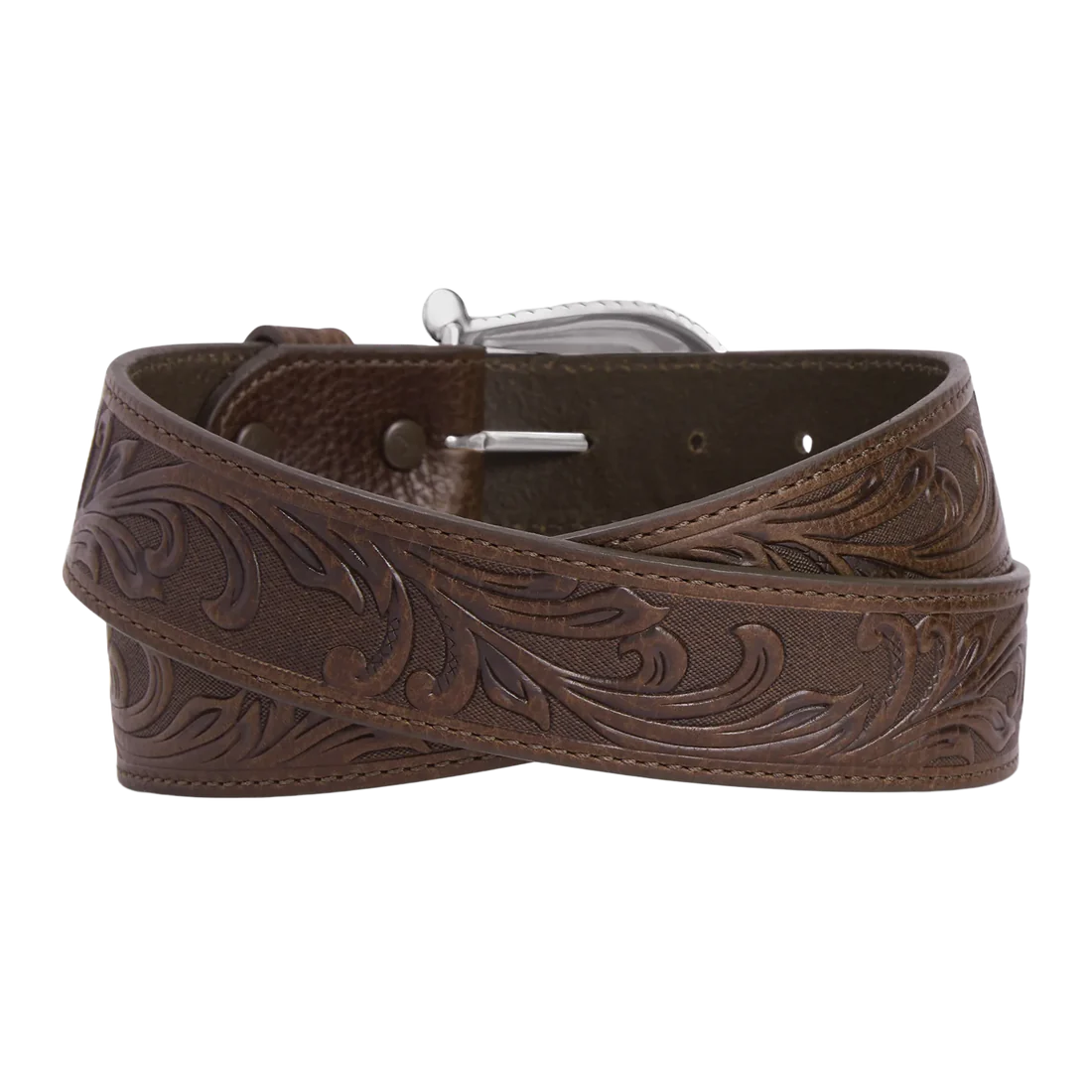 Paris Vine Floral Tan Leather Belt