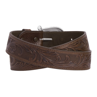 Paris Vine Floral Tan Leather Belt