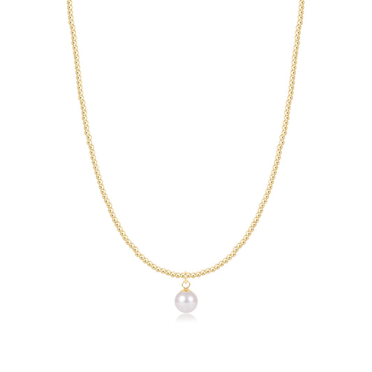 15" Choker Beaded Gold- Charm