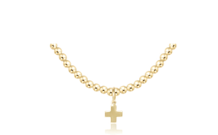 15" Choker Beaded Gold- Charm