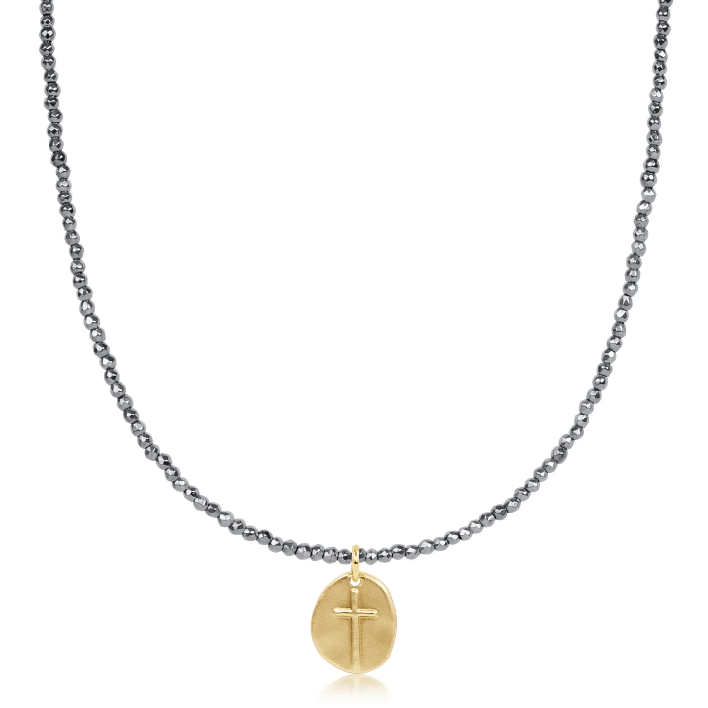 15"Hematite Choker w/ Charm