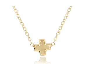 16" Necklace Gold -Small Signature Cross