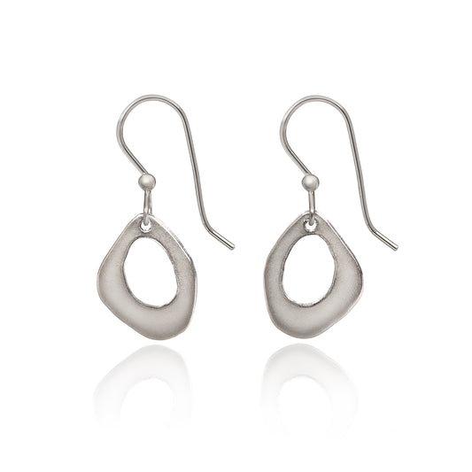 Silver Open Organic Earrings