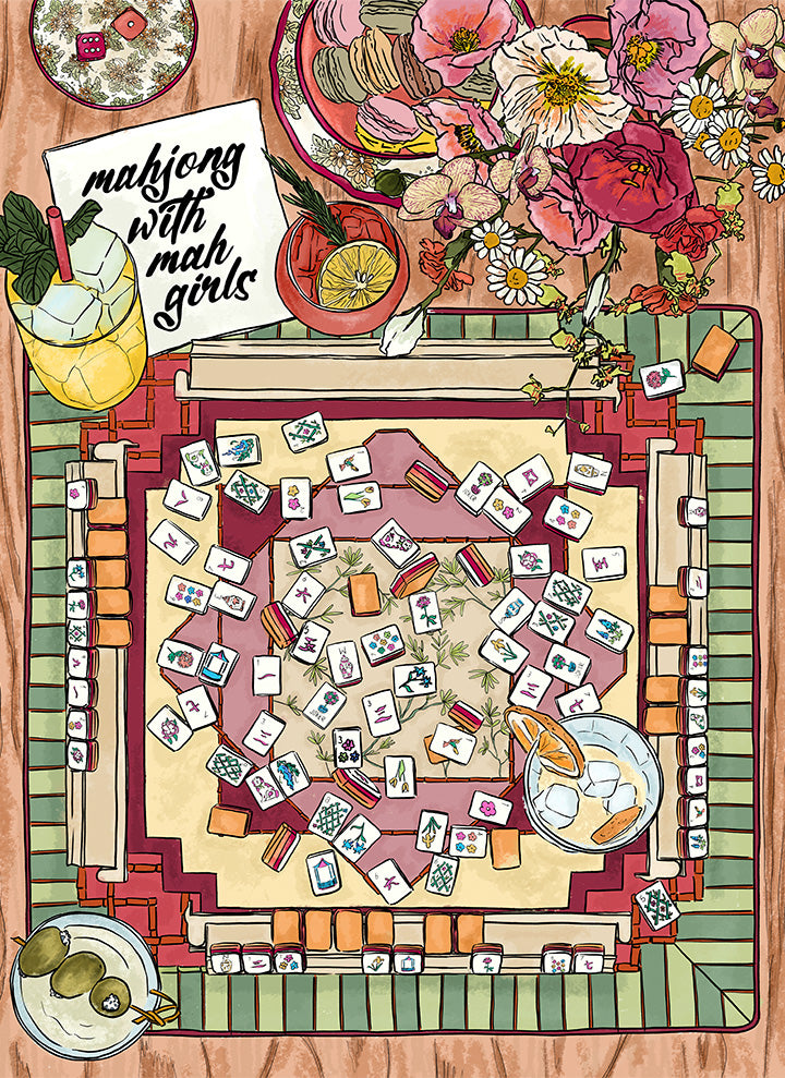 Mahjong with Mah girls puzzle