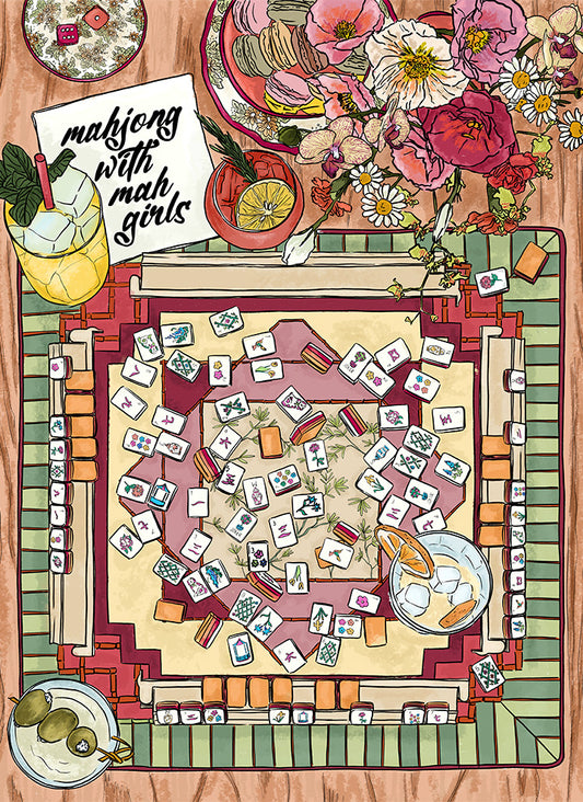 Mahjong with Mah girls puzzle