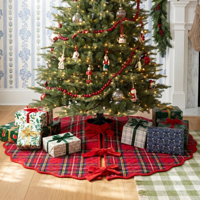 Quilted Tree Skirt - Red Plaid