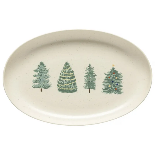 Pacifica Christmas Tree Oval Platter