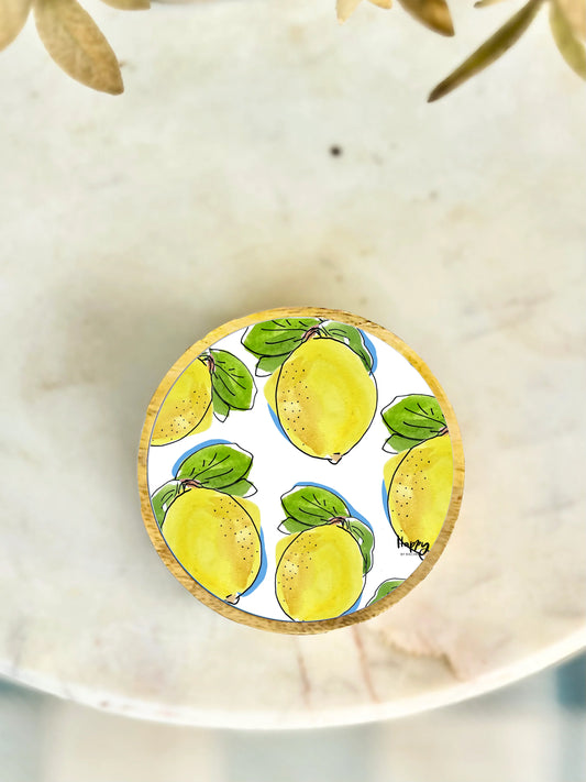 Wood and Enamel Small Tray