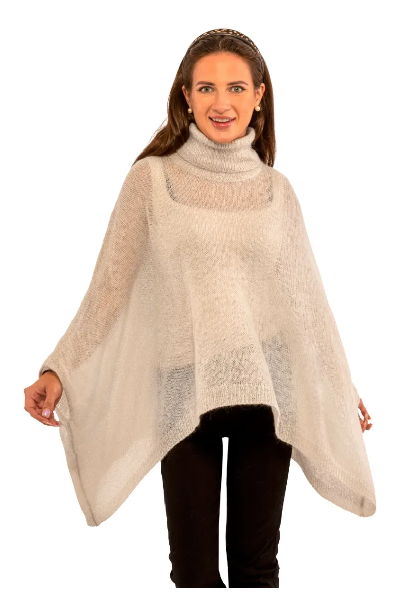 Dolman Dolly Mohair Turtleneck Batwing Cape