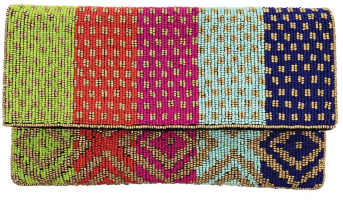 Multi Aztec Beaded Clutch