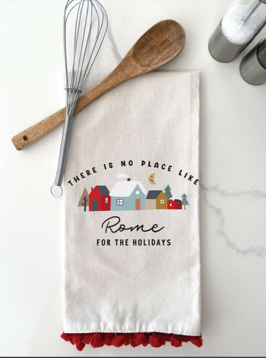 Rome For the Holidays Tea Towel