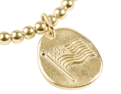 Classic Gold Bead Bracelet- Charms