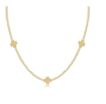17" Choker Beaded - Signature Cross