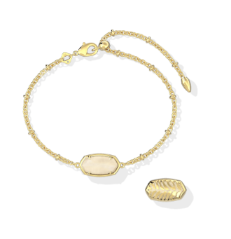 TIGER STRIPED ELAINA DELICATE CHAIN BRACELET GOLD