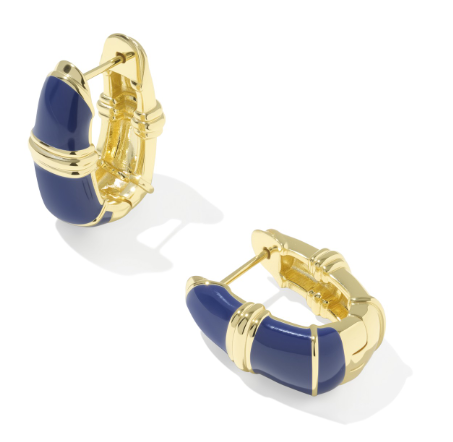 COURTNEY ENAMEL HUGGIE EARRINGS