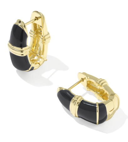 COURTNEY ENAMEL HUGGIE EARRINGS