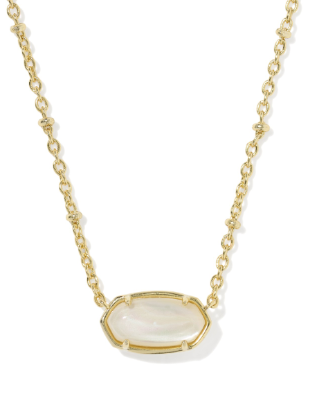 TIGER STRIPED ELISA SHORT PENDANT NECKLACE GOLD