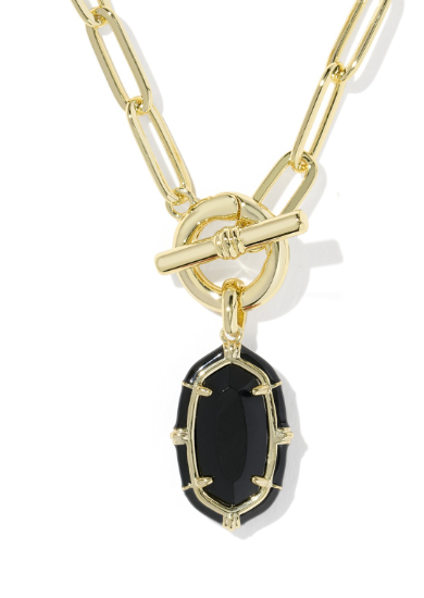 ELISA ENAMEL LINK AND CHAIN NECKLACE GOLD
