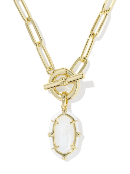 ELISA ENAMEL LINK AND CHAIN NECKLACE GOLD