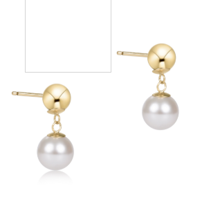 Classic Ball Drop Stud-Pearl
