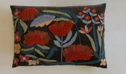 Embroidery Pillows with Flowers