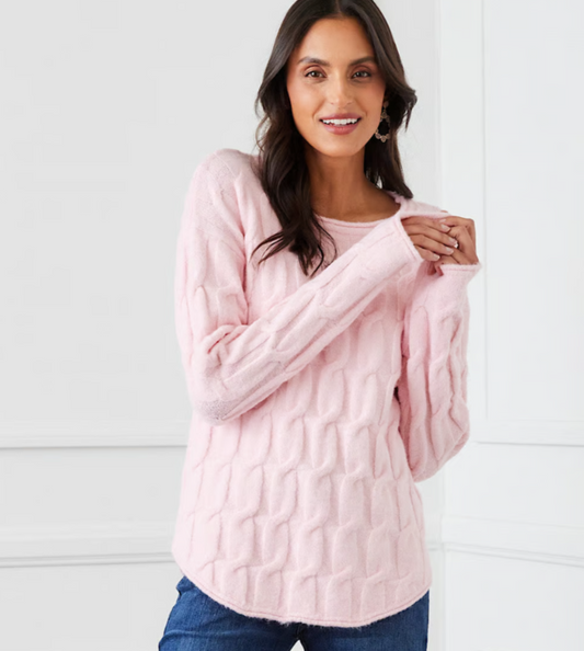 Cable Shirttail Sweater