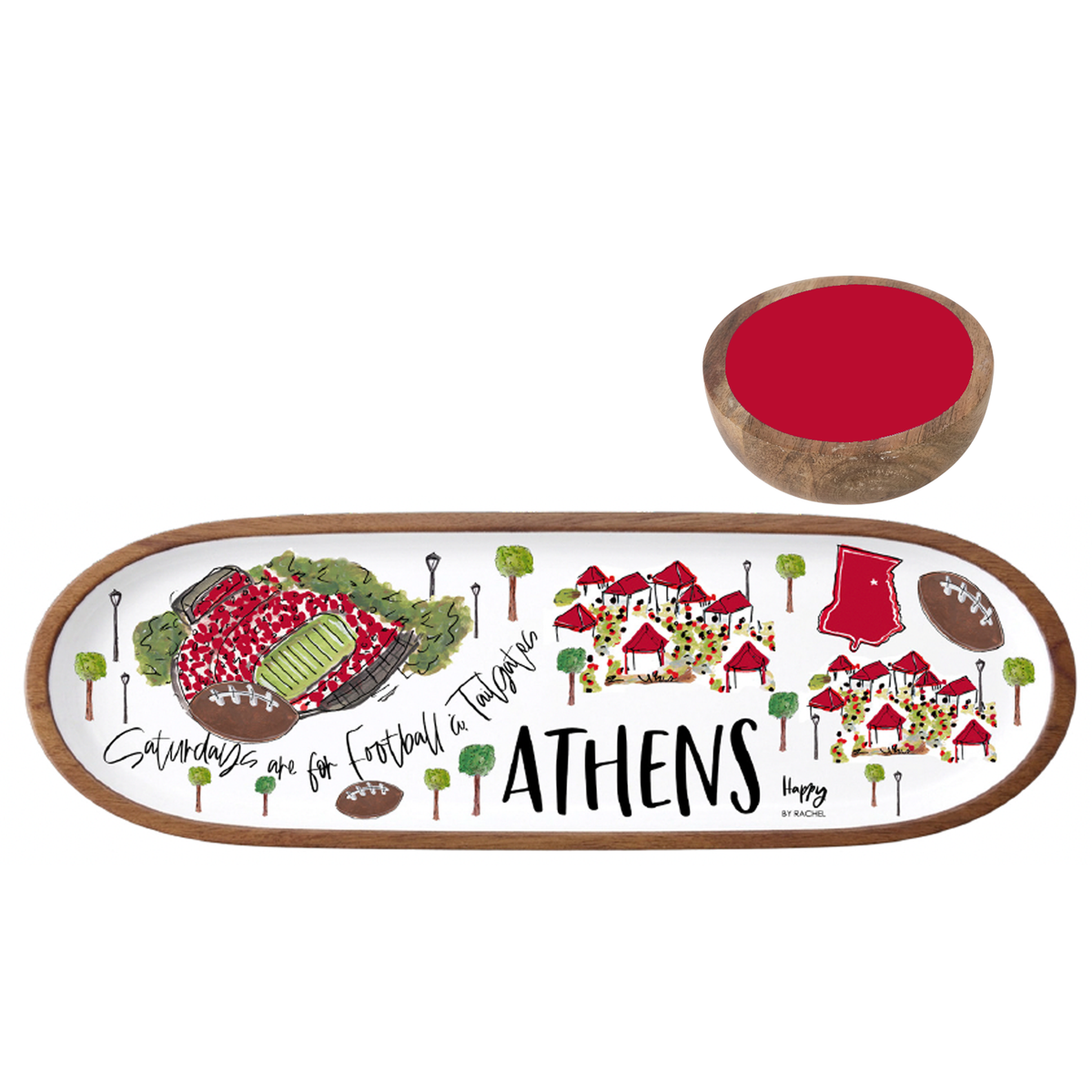 ATHENS, GA TAILGATE TRAY and Bowl Set