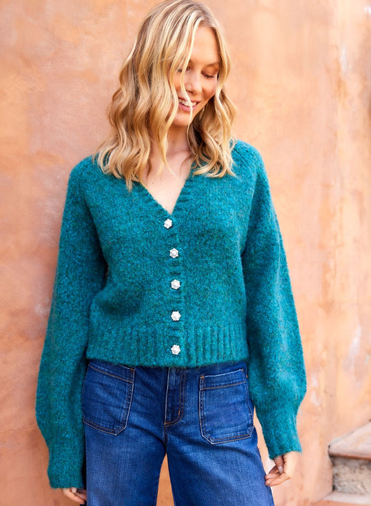 Pearl Button Cardigan Sweater