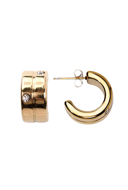 Double CZ Hoop Earrings