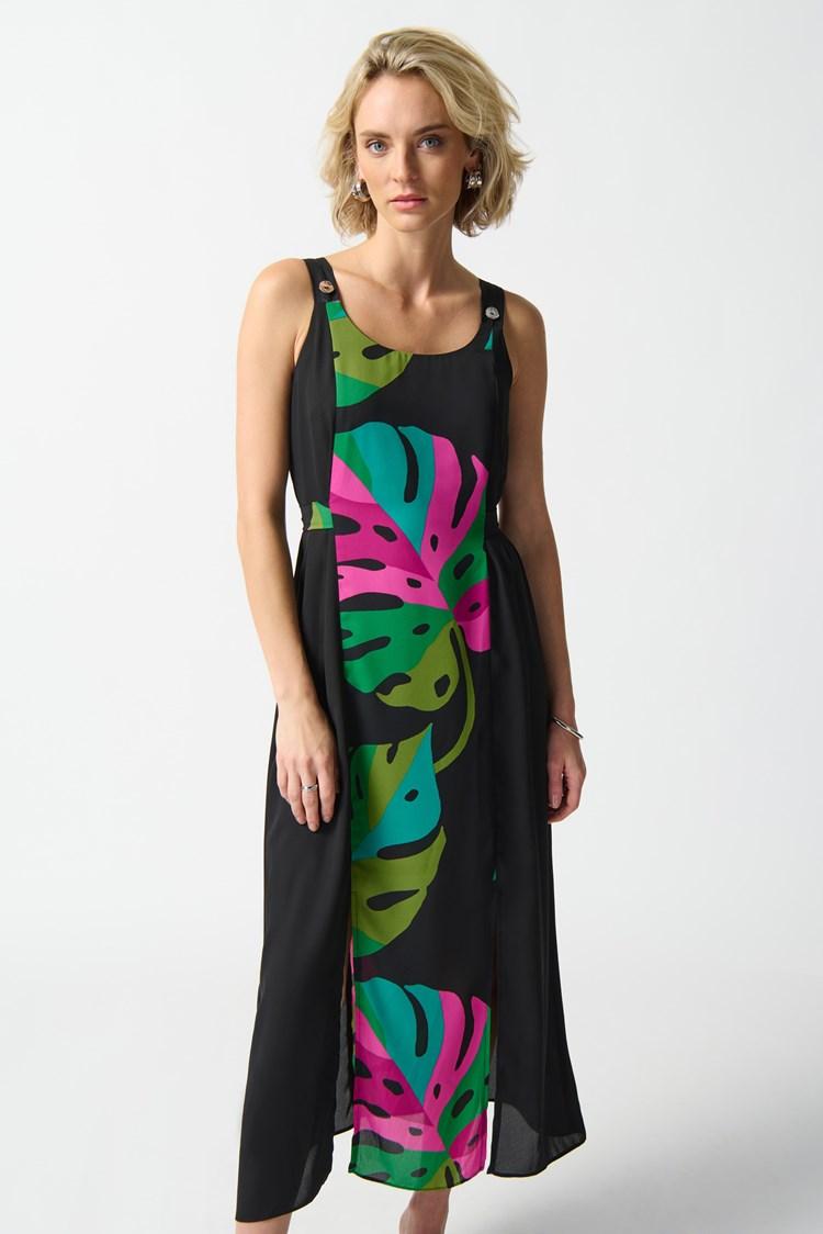 Georgette Tropical Print Dress