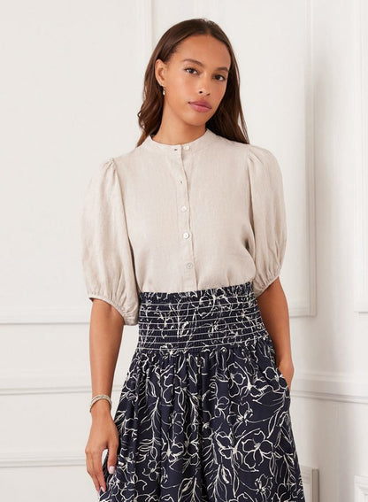 Puff Sleeve Linen Shirt
