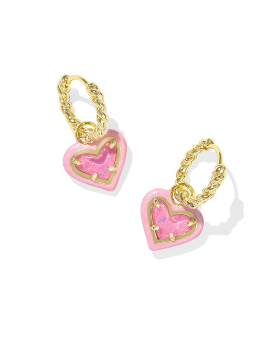 Ari Heart Frame Huggie Earrings