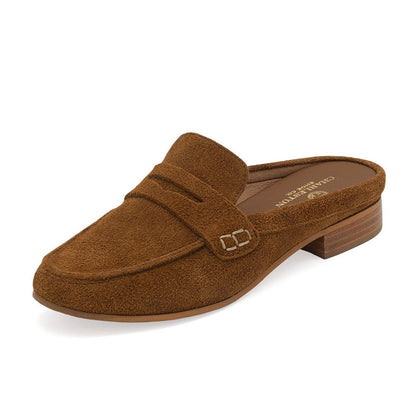 Suede Leather Slip on Mule -Fall-Georgia