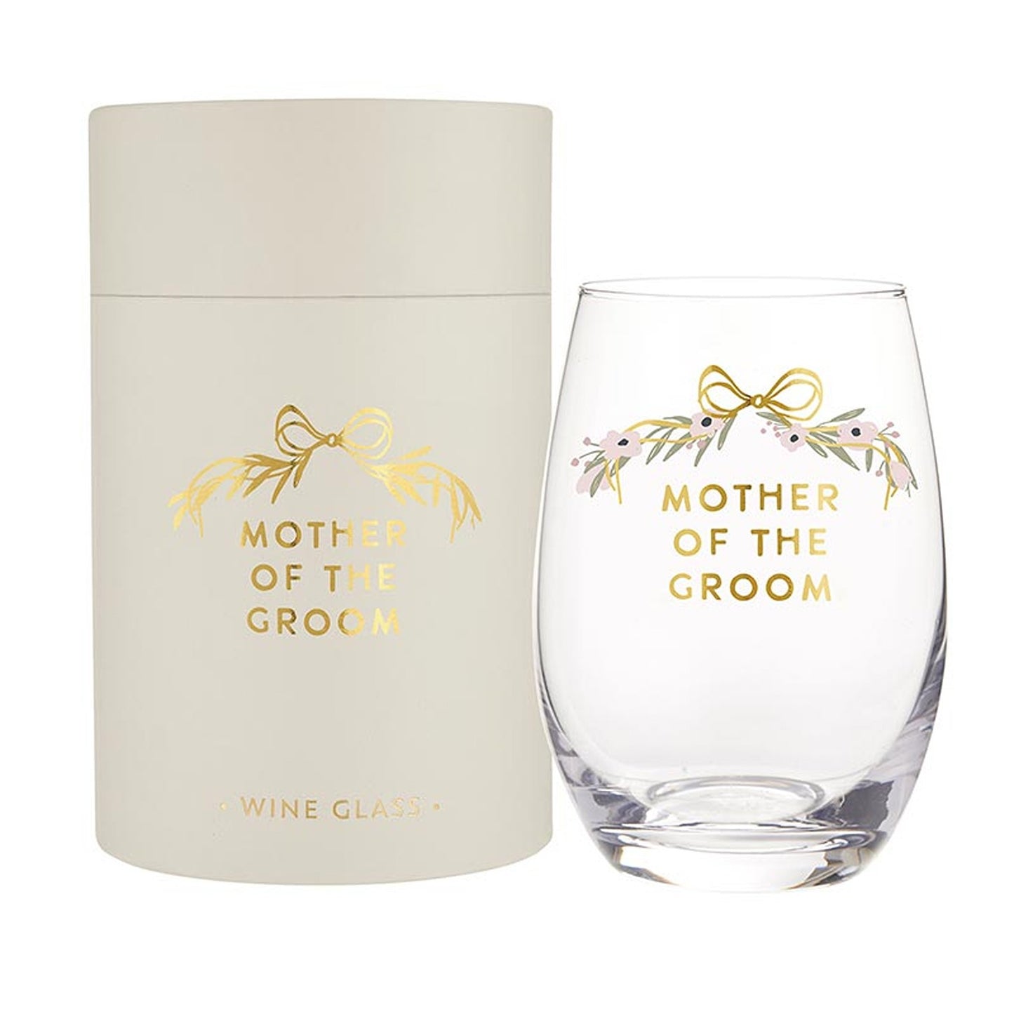 Stemless Wine Glass- Mother of the Bride