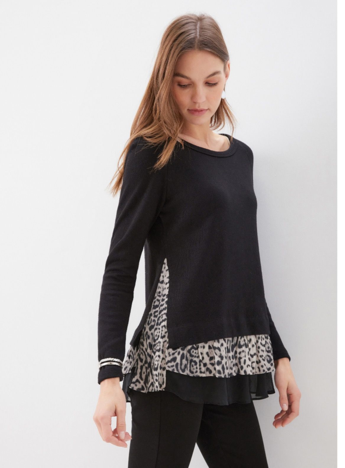 Layered Contrast Sweater