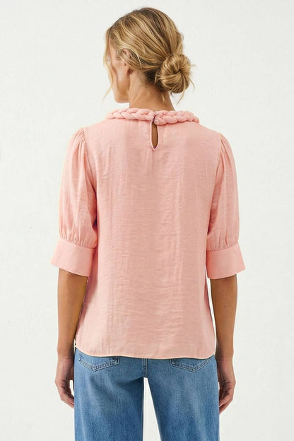 Half Sleeve Braided Detail Blouse