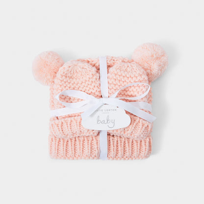Baby Knitted Hat and Mittens Set