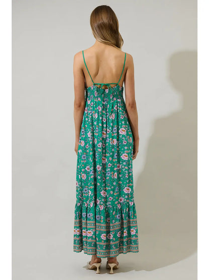 Tali Floral Valle Tie Back Maxi Dress