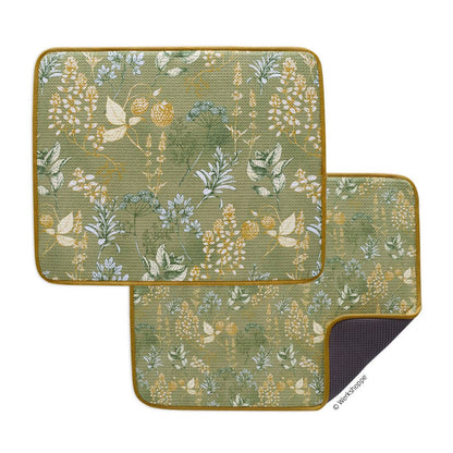 Kitchen Herbs Dish Drying Mats, Set of 2